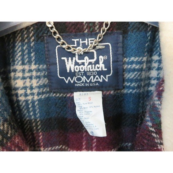 Vintage The Woolrich Woman Sz Small Off White/Ivory Wool Button Front Car Coat - Picture 4 of 7